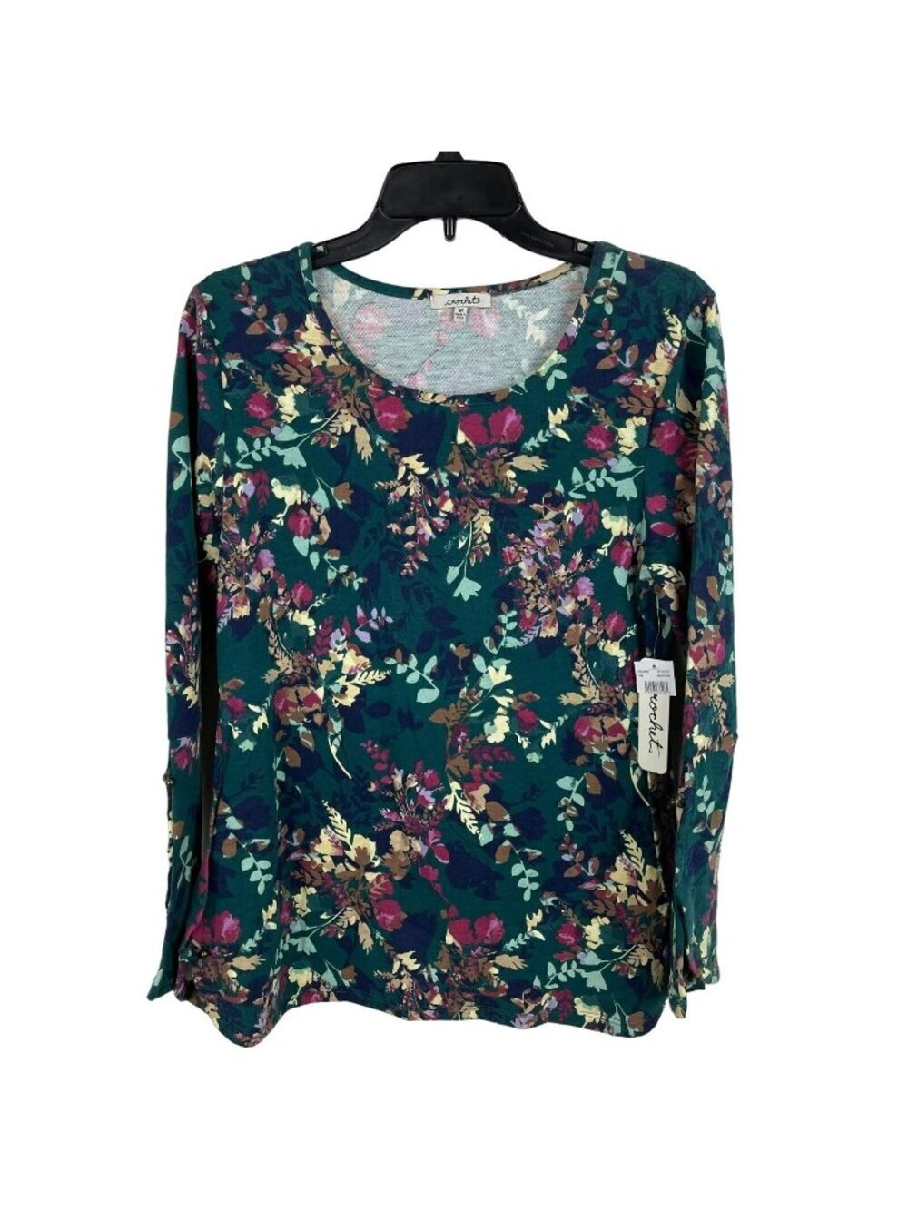 Crochet Women Pullover Long Sleeve Crew Neck Top Size M